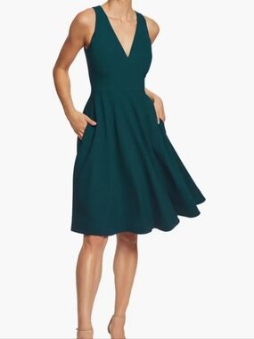 Dress the Population Catalina Fit & Flare Dress In Pine Green Size XXL NWT'S